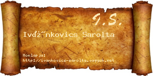 Ivánkovics Sarolta névjegykártya