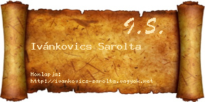 Ivánkovics Sarolta névjegykártya
